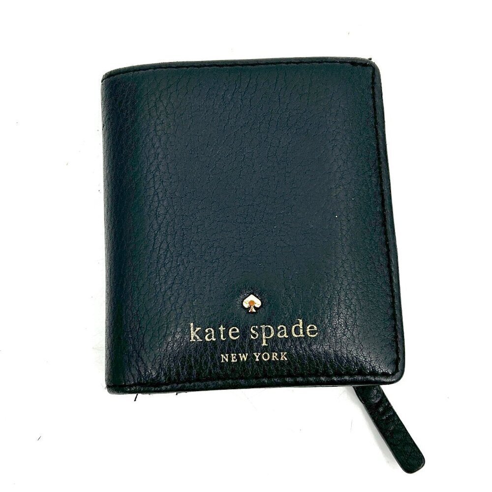 KATE SPADE Black Leather Gold Cedar Street Small Mini Stacy Wallet